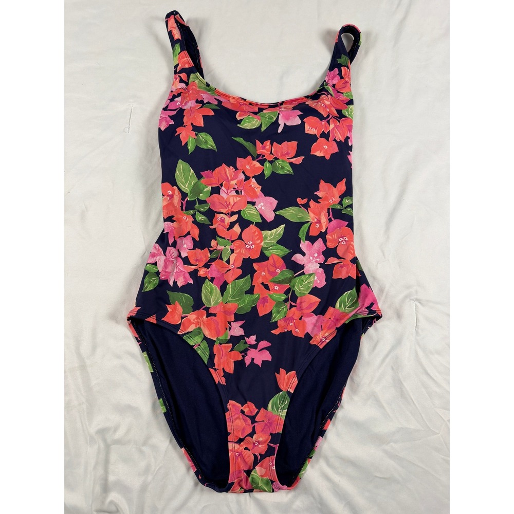 Tommy Bahama Bougainvillea Tank One-Piece Swimsuit Mare Navy Lace Up Small